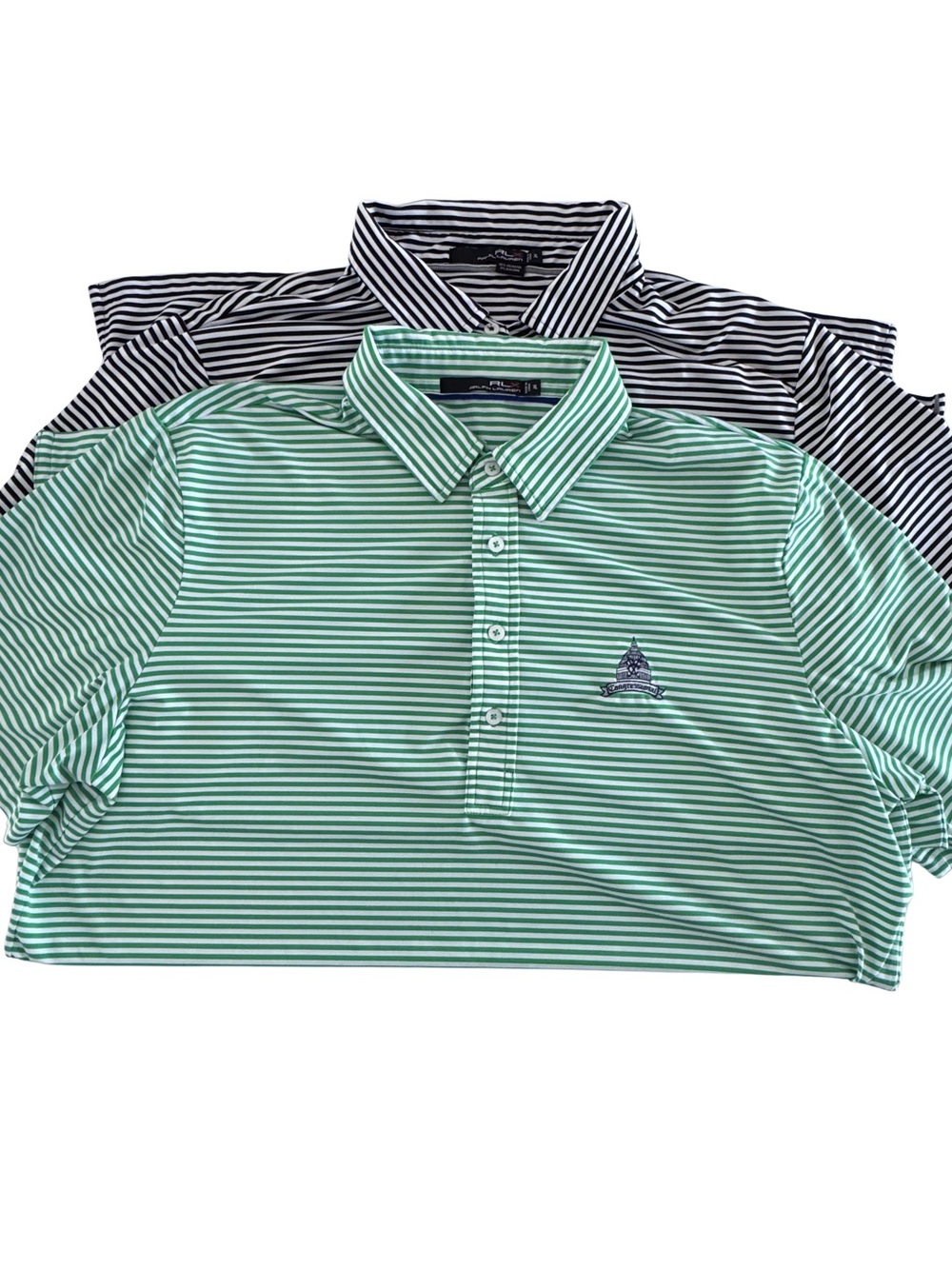 RLX Ralph Lauren Men’s XL Lot 2 Congressional Country Club Stripe Golf Polos